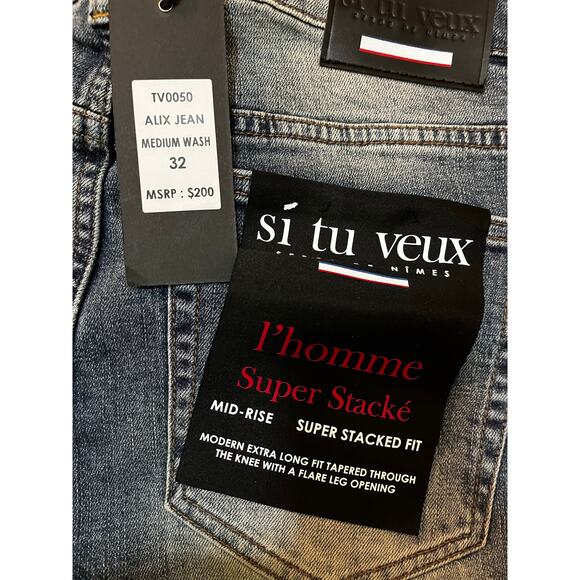 Si Tu Veux Alix Jean Medium Wash Size 32 New - Picture 4 of 5